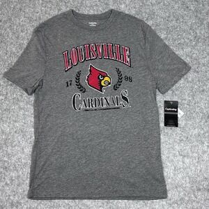 Captivating Mens Short Sleeve T-Shirt NCAA Louisville Athletics Gray Size M New